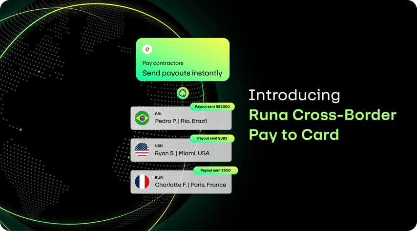Break new ground with Runa Pay to Card -  Global payouts, simplified