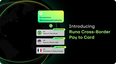 Break new ground with Runa Pay to Card -  Global payouts, simplified