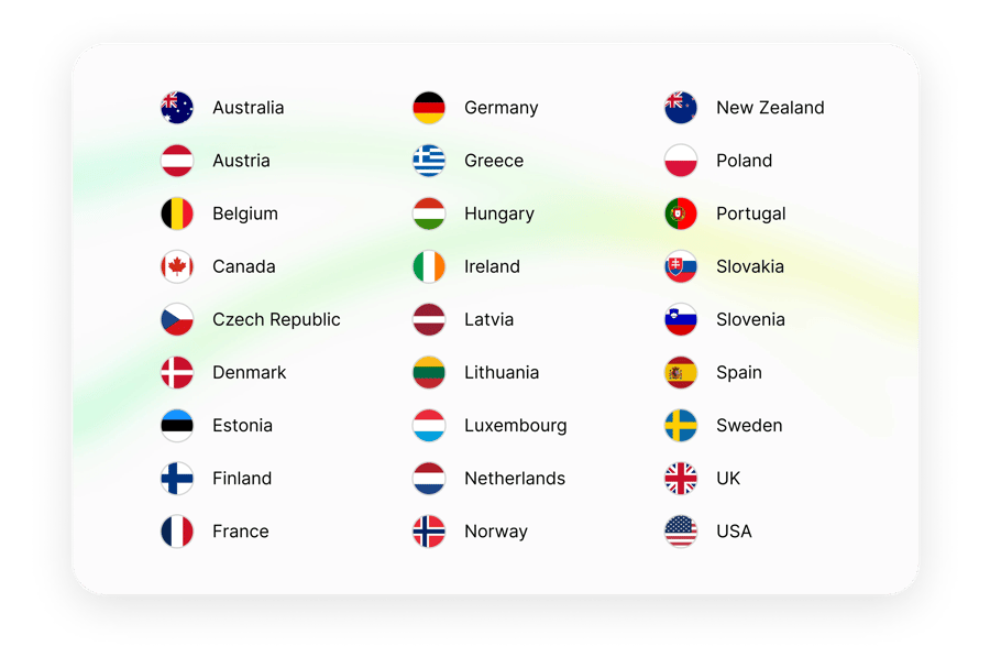 Runa supports 27 countries 