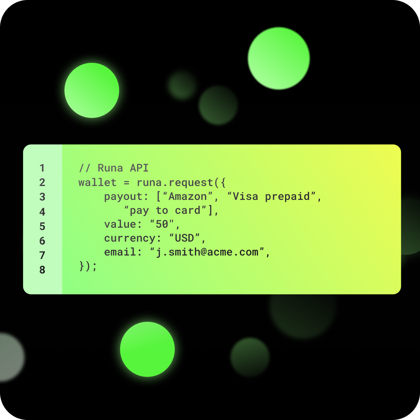 The Runa API is easy to integrate