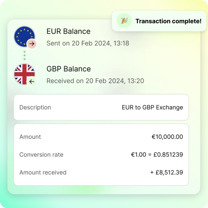 With Runa you can seamlessly manage your funds and multi-currency balances.