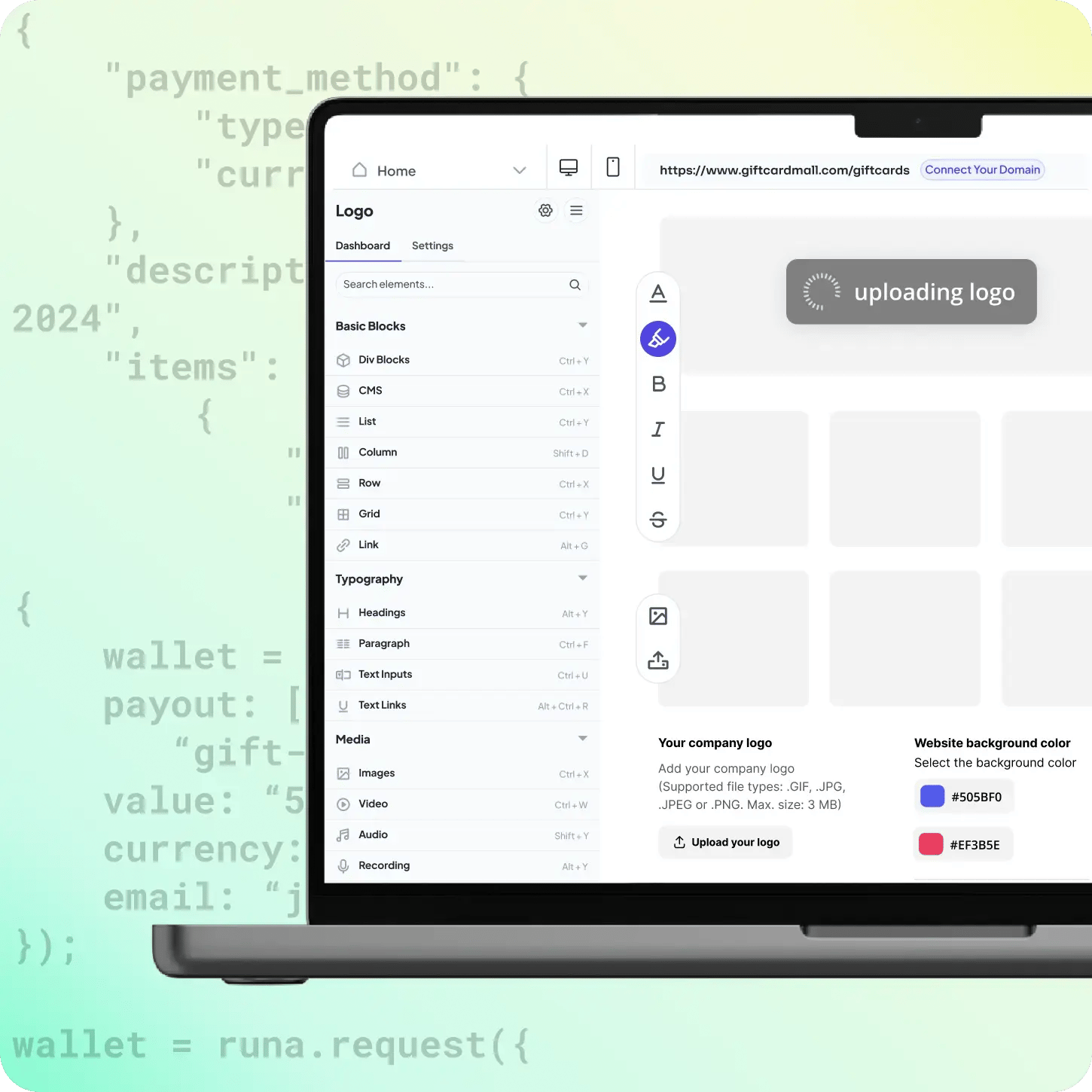 runa shop api build site