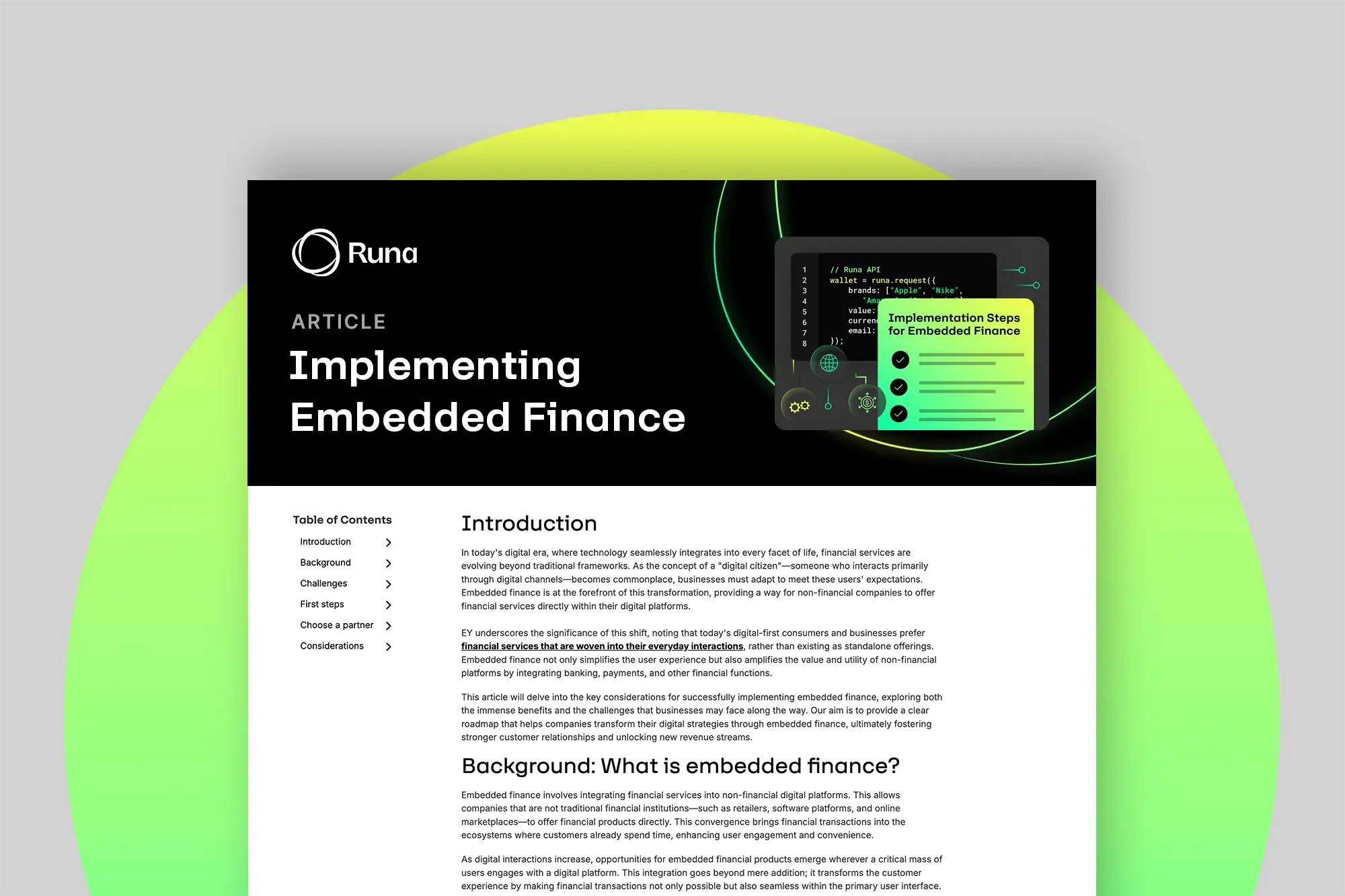 Guide: Implementing Embedded Finance